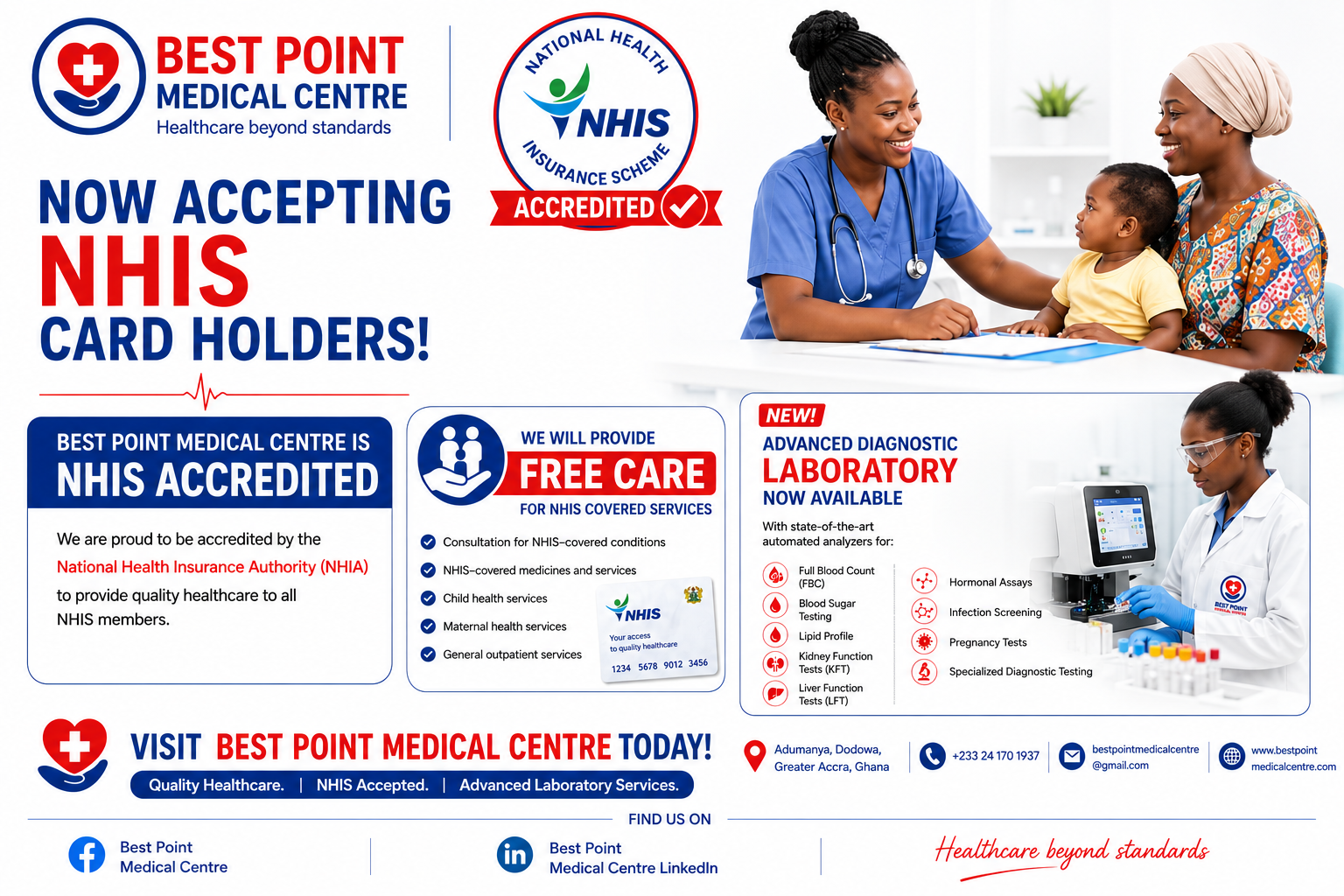 Best Point Medical Centre — NHIS accredited, free care for NHIS-covered services